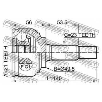 Шарнир приводного вала FEBEST 0210-K12-1