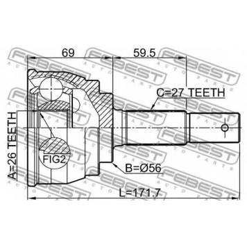 Шарнир приводного вала FEBEST 0210-L30-1