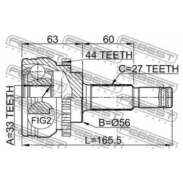 Шарнир приводного вала FEBEST 0210-L31A44-1