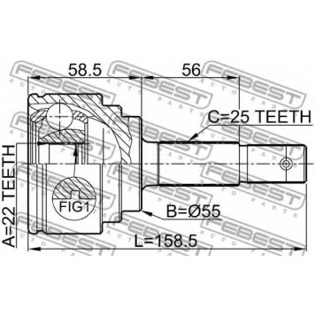Шарнир приводного вала FEBEST 0210-N16-1