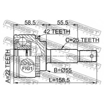Шарнир приводного вала FEBEST 0210-N16A42-1