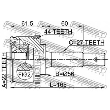 Шарнир приводного вала FEBEST 0210-P11A44-1