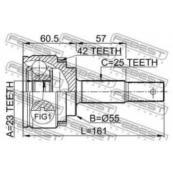 Шарнир приводного вала FEBEST 0210-QG18A42-1