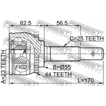 Шарнир приводного вала FEBEST 0210-QG18DEA44-1