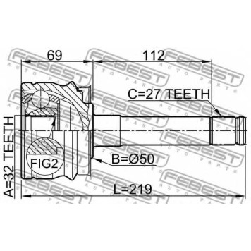 Шарнир приводного вала FEBEST 0210-R20-1