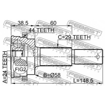 Шарнир приводного вала FEBEST 0210-T30RA44-1