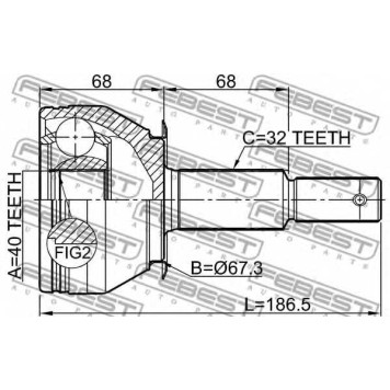 Шарнир приводного вала FEBEST 0210-TA60R-1