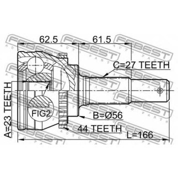 Шарнир приводного вала FEBEST 0210-V10A44-1