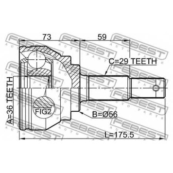 Шарнир приводного вала FEBEST 0210-V42-1