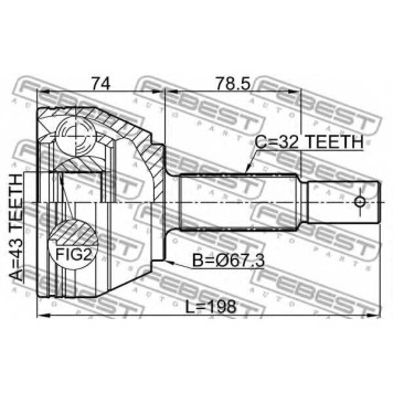 Шарнир приводного вала FEBEST 0210-Y62-1