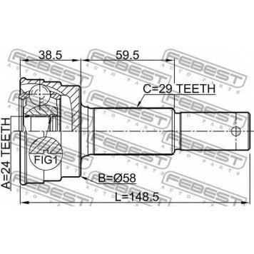 Шарнир приводного вала FEBEST 0210-Z50R-1