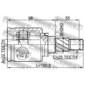 Шарнир приводного вала FEBEST 0211-B10ATLH-1