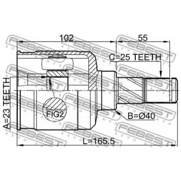 Шарнир приводного вала FEBEST 0211-B15LH-1