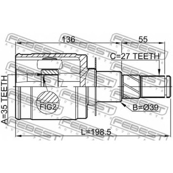Шарнир приводного вала FEBEST 0211-D40AT-1