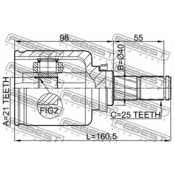 Шарнир приводного вала FEBEST 0211-E11AT-1