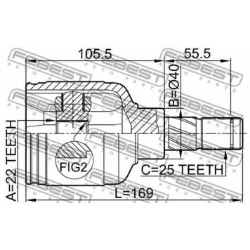 Шарнир приводного вала FEBEST 0211-EP16-1