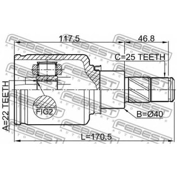 Шарнир приводного вала FEBEST 0211-F15LH-1