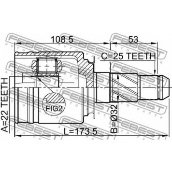 Шарнир приводного вала FEBEST 0211-FX35RH-1