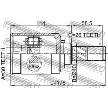 Шарнир приводного вала FEBEST 0211-J1016LH-1