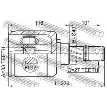 Шарнир приводного вала FEBEST 0211-J1020GLH-1