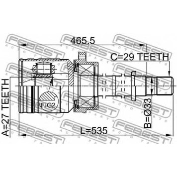 Шарнир приводного вала FEBEST 0211-J31RH-1