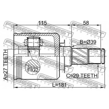Шарнир приводного вала FEBEST 0211-J32LH-1
