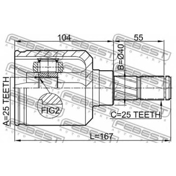Шарнир приводного вала FEBEST 0211-P10-1
