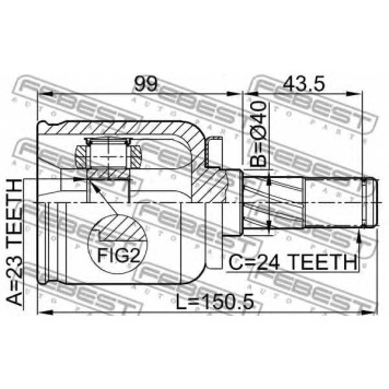Шарнир приводного вала FEBEST 0211-P12QG16-1