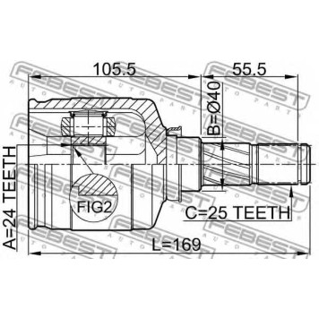 Шарнир приводного вала FEBEST 0211-P12QR20LH-1