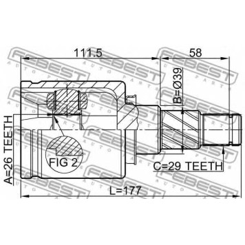 Шарнир приводного вала FEBEST 0211-T30LH-1
