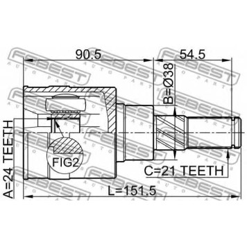 Шарнир приводного вала FEBEST 0211-T30R-1
