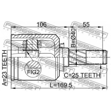 Шарнир приводного вала FEBEST 0211-V10RH-1