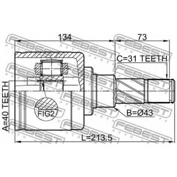 Шарнир приводного вала FEBEST 0211-Y62AT-1