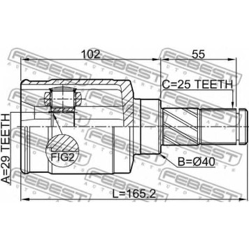 Шарнир приводного вала FEBEST 0211-Z11AT-1