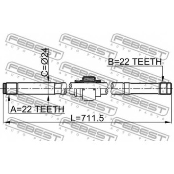 Приводной вал FEBEST 0212-B10MTRH-1
