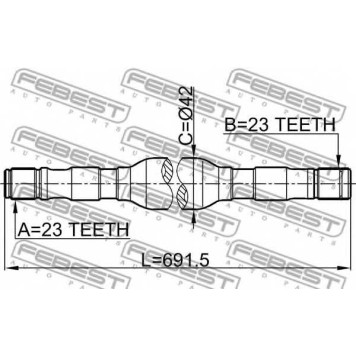 Приводной вал FEBEST 0212-B14RH-1