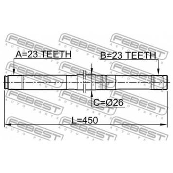 Приводной вал FEBEST 0212-QG16LH-1