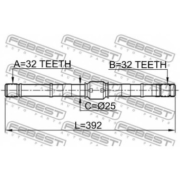 Приводной вал FEBEST 0212-SR20LH-1