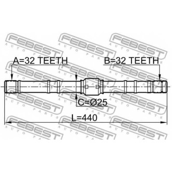 Приводной вал FEBEST 0212-SR20RH-1