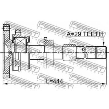 Приводной вал FEBEST 0212-T30MTRH-1