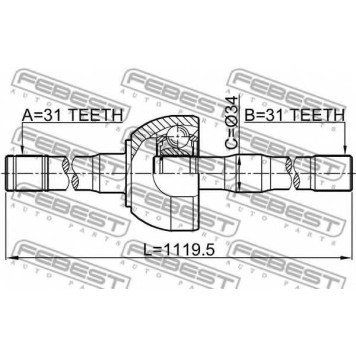 Приводной вал FEBEST 0214-Y61LH-1