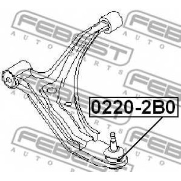 Несущий / направляющий шарнир FEBEST 0220-2B0-1