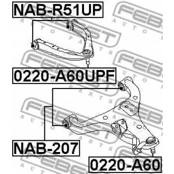 Несущий / направляющий шарнир FEBEST 0220-A60UPF-1