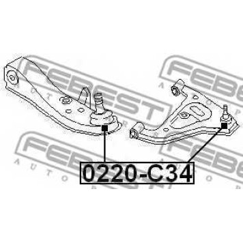 Несущий / направляющий шарнир FEBEST 0220-C34-1