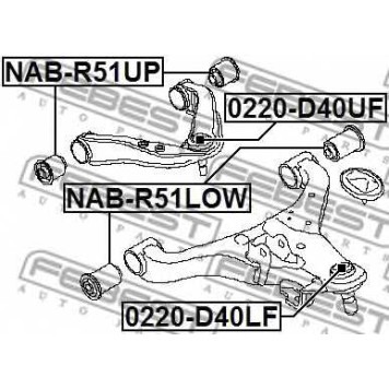 Несущий / направляющий шарнир FEBEST 0220-D40UF-1