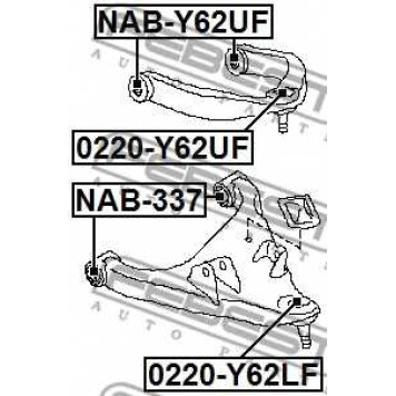 Несущий / направляющий шарнир FEBEST 0220-Y62LF-1