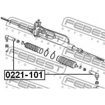 Наконечник поперечной рулевой тяги FEBEST 0221-101-1