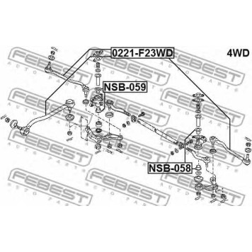 Наконечник поперечной рулевой тяги FEBEST 0221-F23WD-1