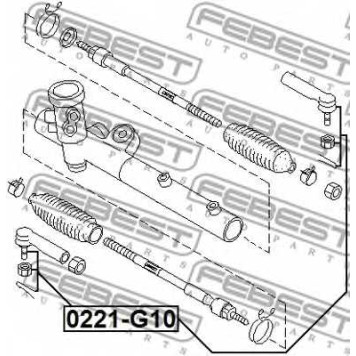 Наконечник поперечной рулевой тяги FEBEST 0221-G10-1