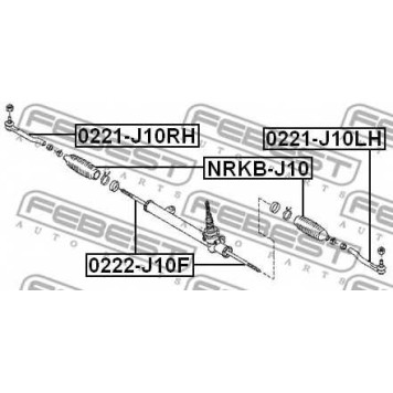 Наконечник поперечной рулевой тяги FEBEST 0221-J10RH-1
